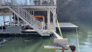 The boathouse is finally relocated back to its original location