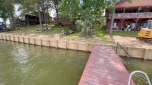 Timber Bulkhead in Cedar Point Moving Along Nicely!