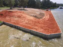 Galvanized Steel Bulkhead Reclamation Project on Lake Livingston