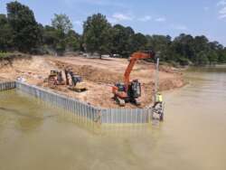 Galvanized Steel Bulkhead Reclamation Project on Lake Livingston