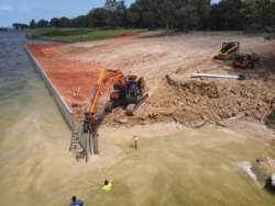 Galvanized Steel Bulkhead Reclamation Project on Lake Livingston