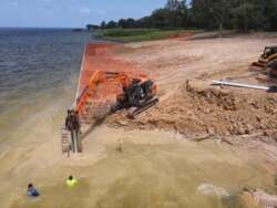 Galvanized Steel Bulkhead Reclamation Project on Lake Livingston