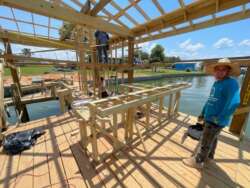 Boathouse on Lake Livingston with a bar and entertainment system